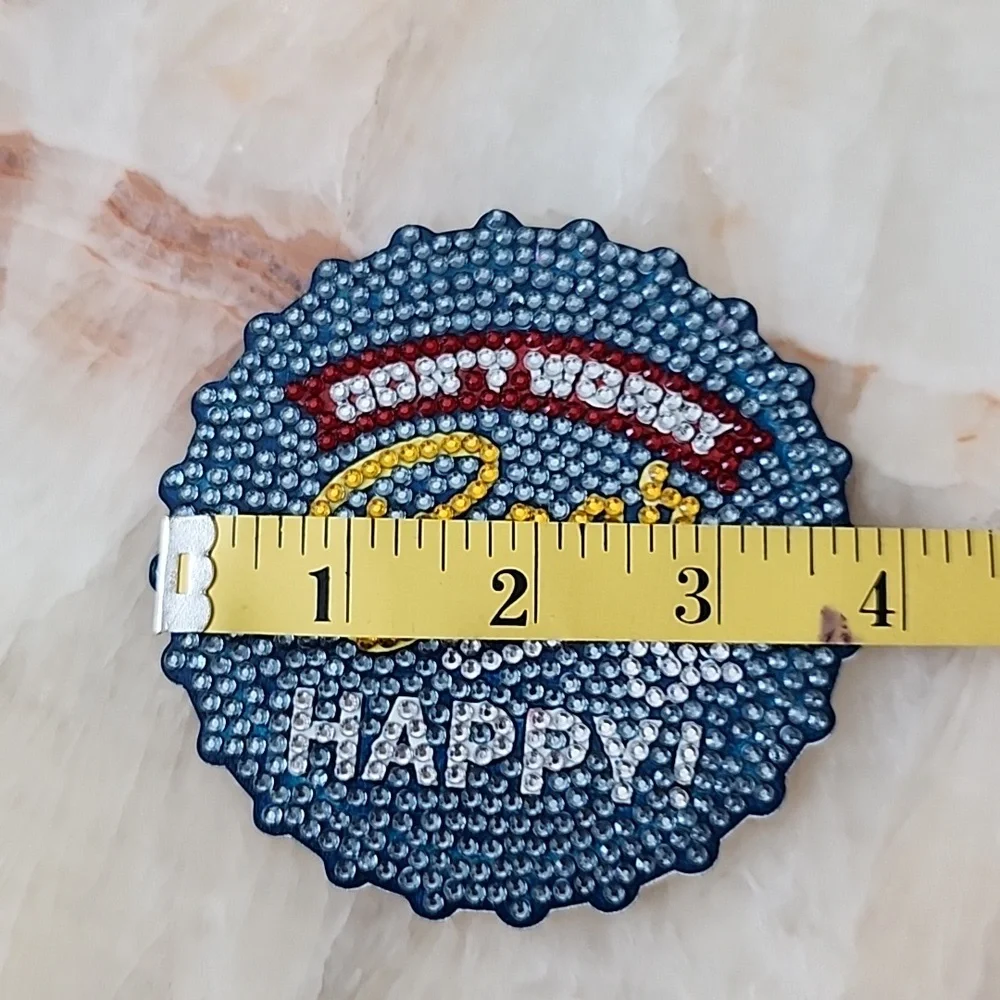 Finished Diamond Painting Wooden Colorful Beaded Coaster Set for Parties